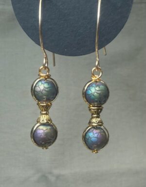 Brass and Electroplates glass dangles (E0709)
