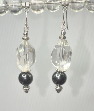 Raw crystal and hematite dangles (E0732)