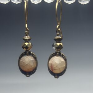 Crackled glass and crystal dangles (E0908)