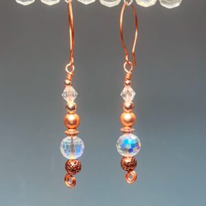 Copper & Crystal Dangles (E0973)