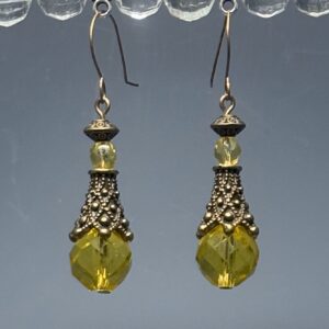 Brass and crystal dangles (E0981)