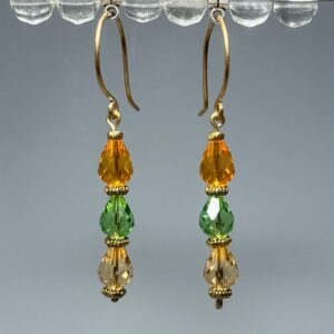 K9 crystal and brass dangles (E0985)