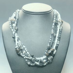 Black/Silver 4-Strand Necklace (N1075)