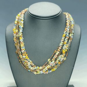 7-Strand Farfalle & Bicone Necklace (N1557)