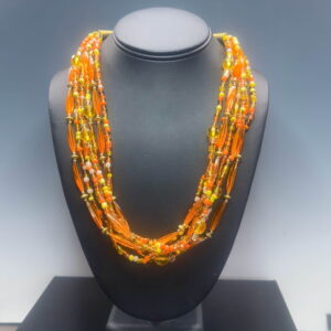 7-Strand Vintage Acrylic & Crystal Torsade (N2175)