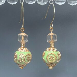Folly Bead and Cathedral Glass dangles (E1055-LG)