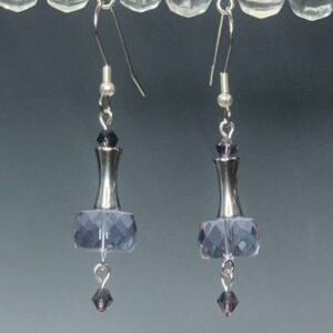Lavender Crystal Dangles (E1166)