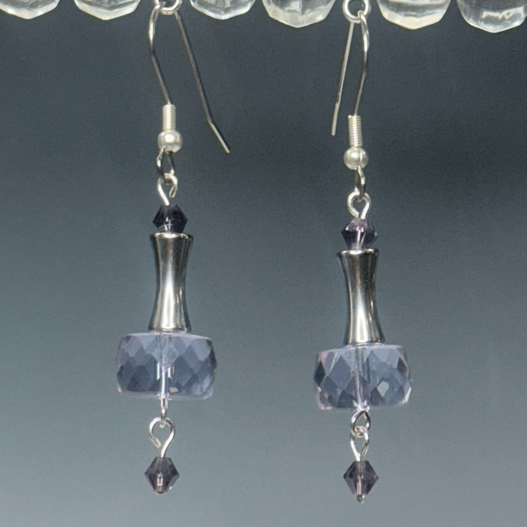 Lavender Crystal Dangles (E1166)