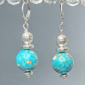 Composite & Tibetan Silver Dangles  (E1216)