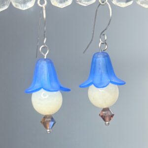 White Agate & Acrylic Dangles (E1239)