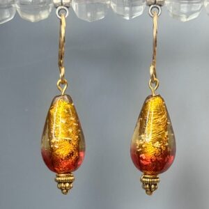 Lampwork Glass Teardrop Dangles (E1241)
