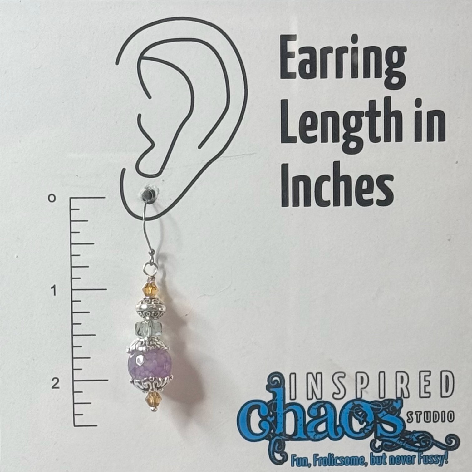 Lavender Faceted Crackle Glass Drops (E1387) - Image 2