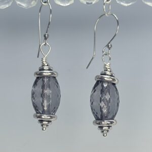 Gray Lavender Lamplight Dangles (E1580)