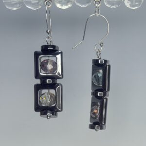 Crystal & Hematite Frame Dangles  (E1590)