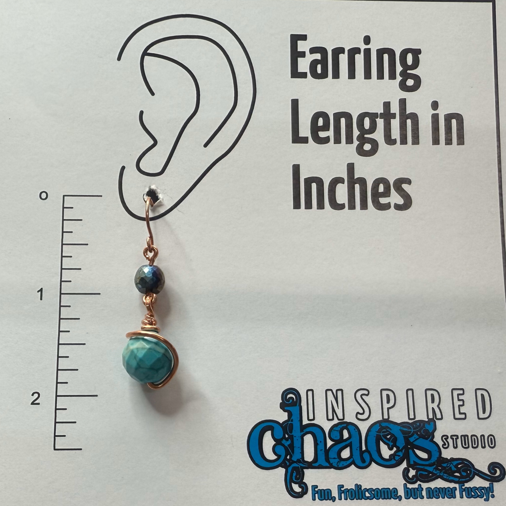 Copper Magnesite & Crystal Dangles (E1699) - Image 2
