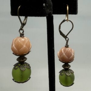 Carved Lotus Blossom &  Druk Dangles (E1706)