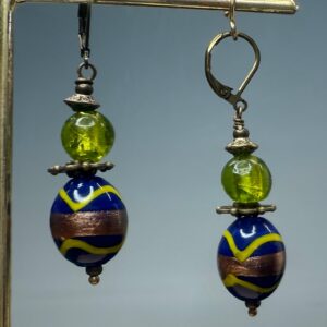 Lampwork & Foil Lined Dangles (E1751)