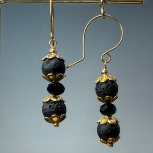Lava & Crystal Dangles (E1753)
