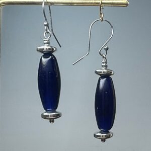 Cobalt Barrels & Hematite Dangles (E1764)