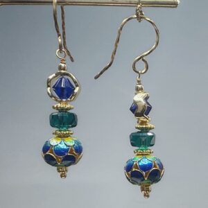 Enamel & Crystal Dangles (E1772)