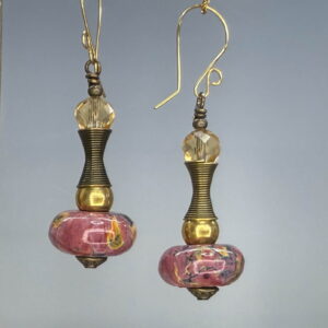 Hematite & Enamel Genie Bottle Dangles (E1895)