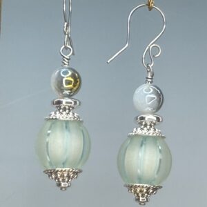 Seafoam Pumpkin Dangles  (E2101)