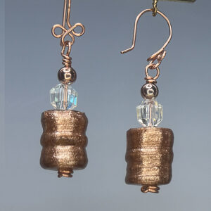 Foil Barrel & Crystal Dangles (E2119)