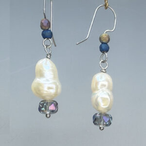 Popcorn Pearl, Druzy & Crystal Dangles (E2127)