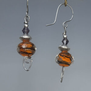 Faceted Tiger Glass Dangles (E2134)
