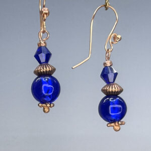 Cobalt & Copper Dangles (E2258)