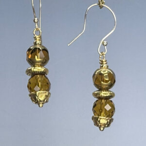 Amber Cathedral & Crystal Dangles (E2276)
