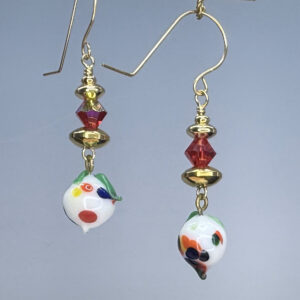 Lampwork Glass & Crystal Dangles (E2278)