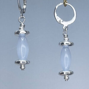 Periwinkle Glass Barrel Dangles (E2286)