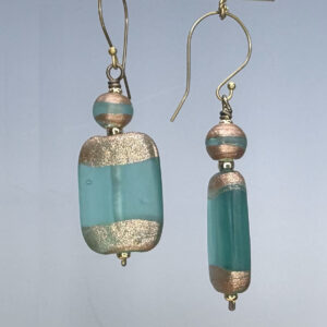 Green Lampwork Glass Dangles (E2300)