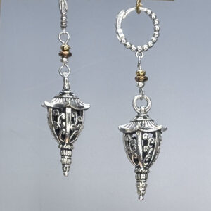 Tibetan Silver Pagoda Dangles (E2303)