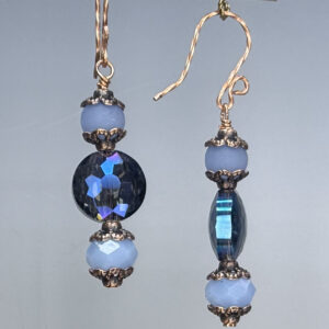 Periwinkle Frosted & Faceted Crystal Dangles (E2309)