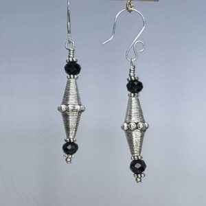 Tibetan Silver Bicone Dangles (E2321)
