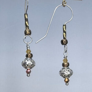 Tibetan Silver Bead Dangles (E2343)