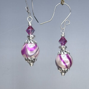Pearlized Candy Bead & Crystal Dangles (E2347)