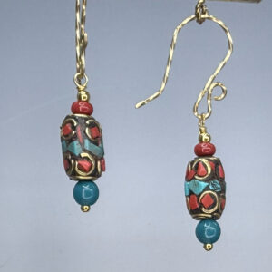 Nepalese Drum Dangles (E2379)