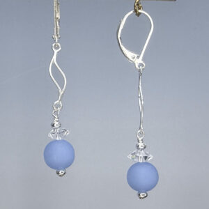 Frosted Periwinkle Glass Link Dangles (E2405)