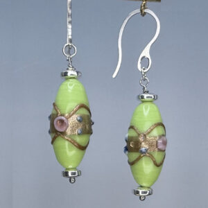 Lime Green Wedding Cake Dangles (E2406)