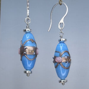 Light Blue Wedding Cake Dangles (E2408)