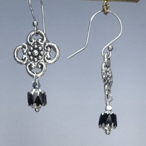 Black Cathedral Glass Dangles (E2420)