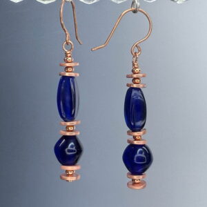 Cobalt & Copper Dangles (E2472)