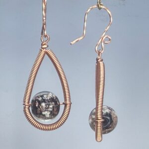 Wire Wrap Copper Teardrop Dangles (E2628)