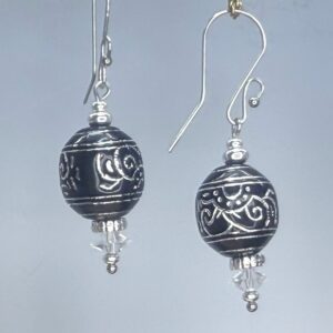 Black Acrylic Dangles (E2632)