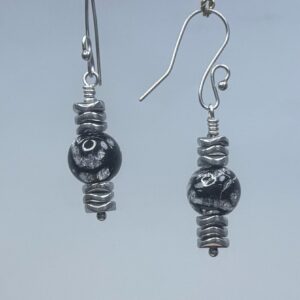 Crackle Glass & Hematite Dangles (E2691)