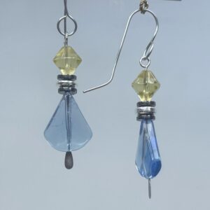 Glass Fan & Bicone Dangles (E2697)