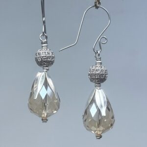 Capped Teardrop Crystal Dangles (E2707)